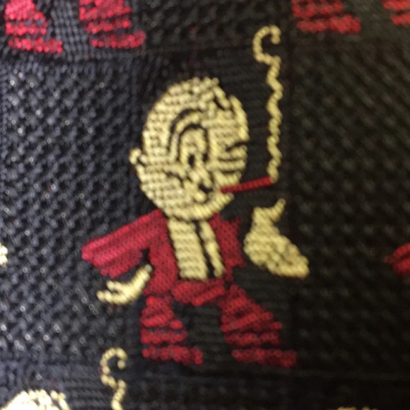 Rare* Vintage Lee Allison Red Smoking Man Tie‎ - Picture 3 of 4